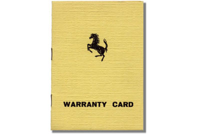 Warranty Card 1972