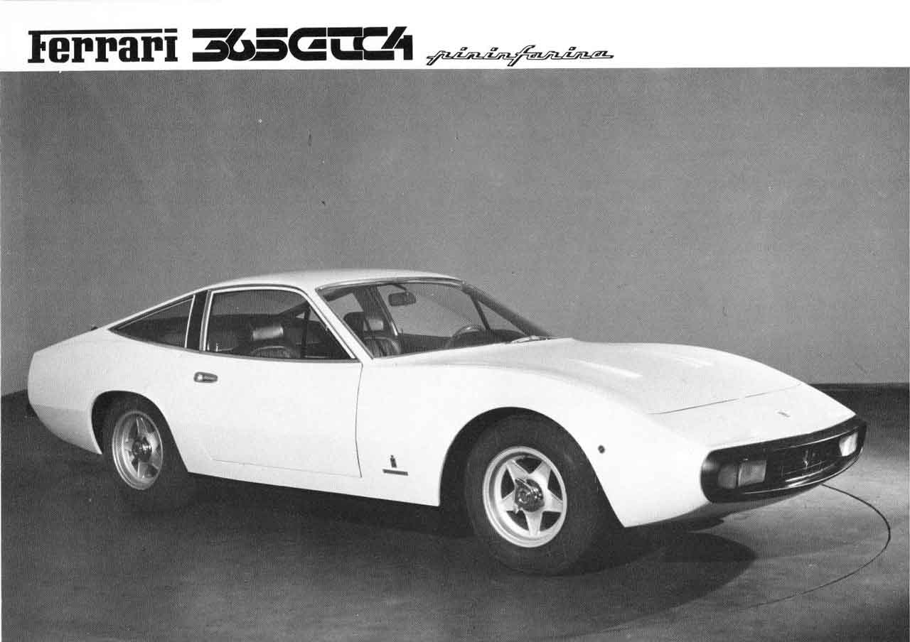 Front 3/4 view press photo from Ferrari Sales Brochure 55/71